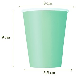 Makaron Yeşil Bardak 8 Adet