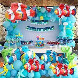 Mavi Balık Folyo Balon 90 x 71 Cm