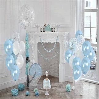 Mavi Metalik Balon  20 Adet