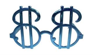 Mavi Plastik Dolar Parti Gözlüğü