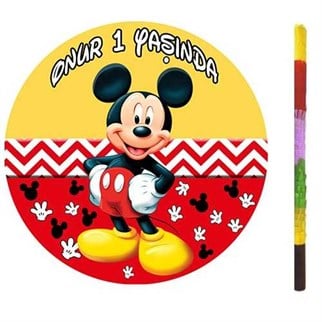 Kişiye Özel Mickey Mouse Pinyata + Sopası