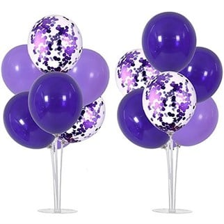 Mor Konfetili Ayaklı Balon Standı