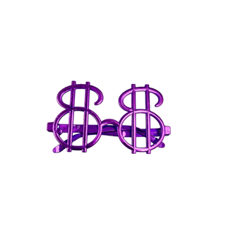 Mor Plastik Dolar Parti Gözlüğü
