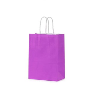 Mor Renkli Kraft Çanta 18 x 22 Cm 25 Adet
