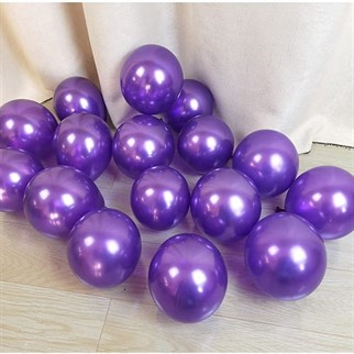 Metalik Mor Yeşil Konfetili Balon