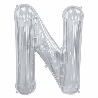 N Harf Folyo Balon Gümüş 100 cm