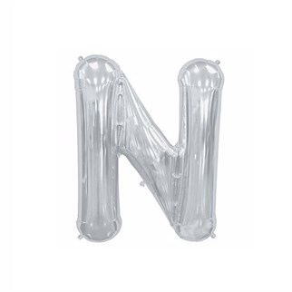 N Harf Folyo Gümüş Balon Küçük 35 cm