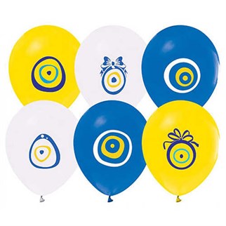 Nazar Boncuğu Baskılı Balon 10 Adet