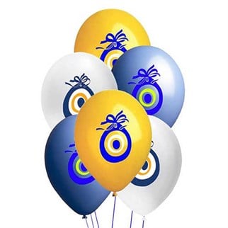 Nazar Boncuğu Baskılı Balon 10 Adet