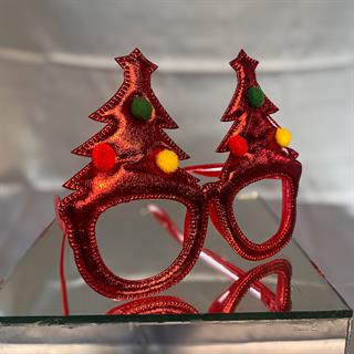 Parlak Yılbaşı Kırmızı Gözlük Çam Ağacı