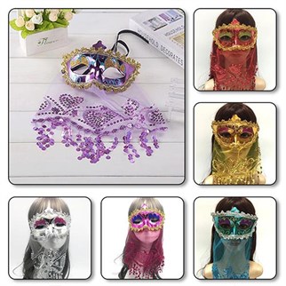 Parti Balo Maskesi Peçeli Mor Renkli