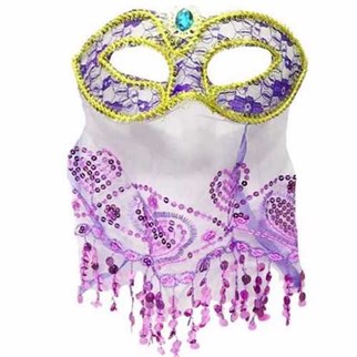 Parti Balo Maskesi Peçeli Mor Renkli