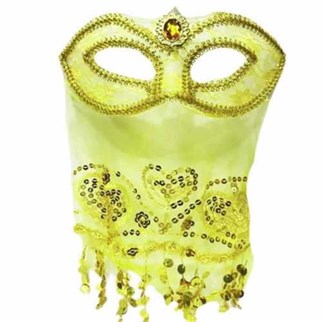 Parti Balo Maskesi Peçeli Sarı