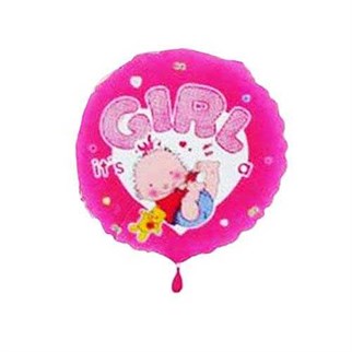 Pembe İts A Boy Bebekli Folyo Balon