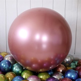Pembe Jumbo Krom Balon 24 İnç 68 Cm