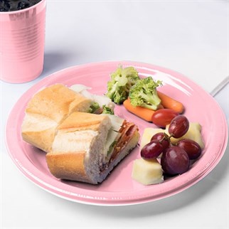 Pembe Karton Tabak  23 Cm 8 Adet