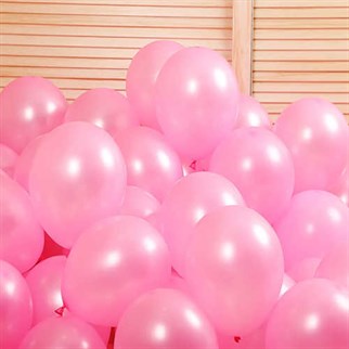 Pembe Metalik Balon 20 Adet