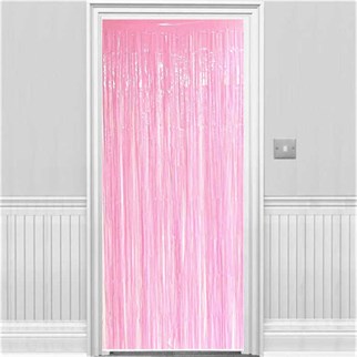 Pembe Pastel Renk Kapı Perdesi