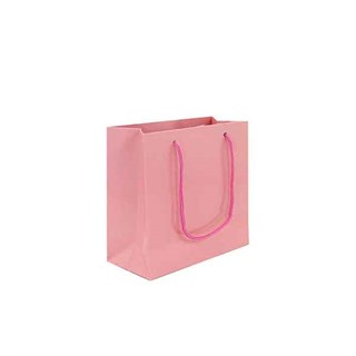 Pembe Renkli Karton Çanta 50 Adet 11 x 11 Cm