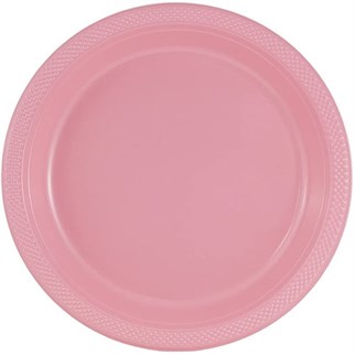 Pembe Renk Plastik Tabak 25 Adet