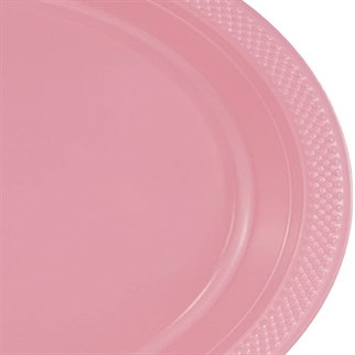 Pembe Renk Plastik Tabak 25 Adet