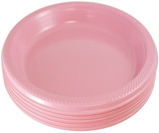 Pembe Renk Plastik Tabak 25 Adet