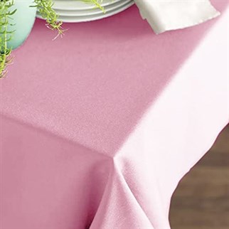 Pembe Renkli Saten Masa Örtüsü