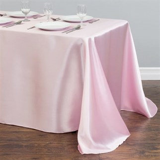 Pembe Renkli Saten Masa Örtüsü