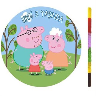 Kişiye Özel Peppa Pig Pinyata + Sopası