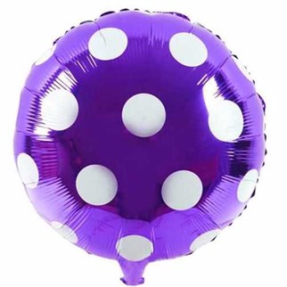 Puantiyeli Folyo Balon Mor