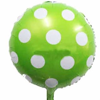 Puantiyeli Folyo Balon Yeşil