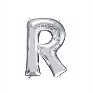 R Harf Folyo Gümüş Balon Küçük 35 Cm