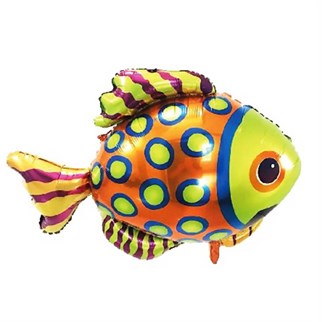 Renkli Balık Folyo Balon 90 x 71 Cm