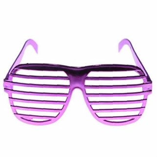 Retro Plastik Parti Gözlük Fuşya Renkli
