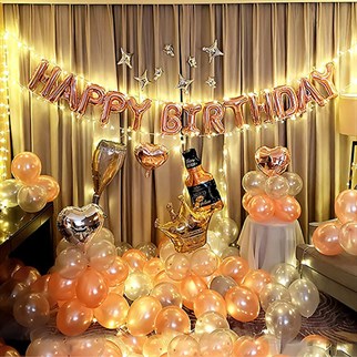 Rose Gold Renkli Happy Birthday Folyo Balon