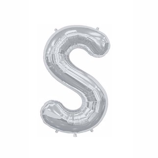 S Harf Folyo Gümüş Balon Küçük 35 cm