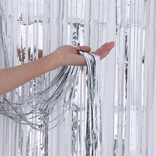 Gümüş Saçaklı Dudak Folyo Balon