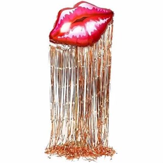 Rose Gold Püsküllü Dudak Balon