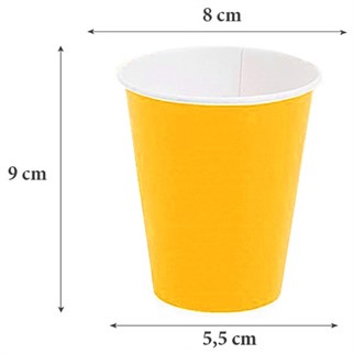 Sarı Karton Bardak 8 Adet