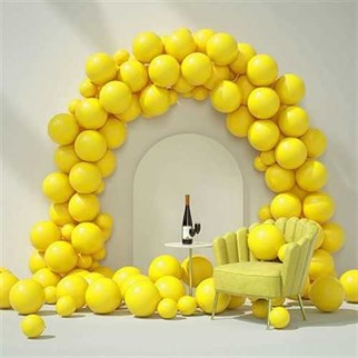 Sarı Metalik Renk Zincir Balon Seti