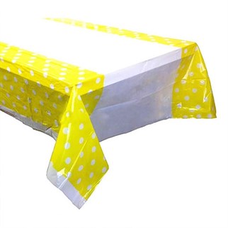 Sarı Puantiyeli Masa Örtüsü 120 x 180 cm