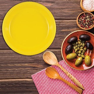Sarı Renk Plastik Tabak 25 Adet