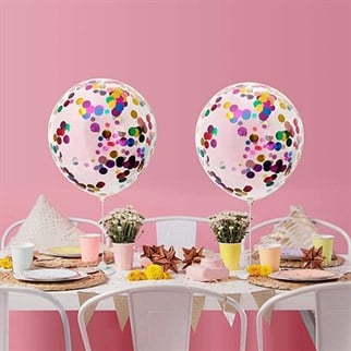 Şeffaf Karışık Konfetili Balon 10 Adet