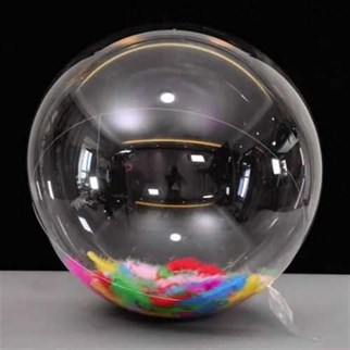 Şeffaf Karışık Tüylü Balon 45 Cm