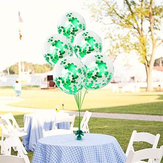 Şeffaf Yeşil Konfetili Balon 10 Adet