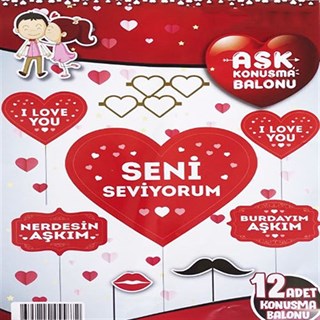 Sevgililer Günü Konuşma Balonu 12 Adet