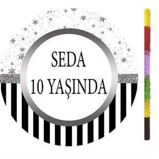 Kişiye Özel Silver Star Pinyata + Sopası