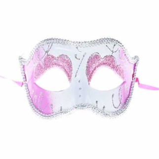 Simli Balo Parti Maskesi Pembe