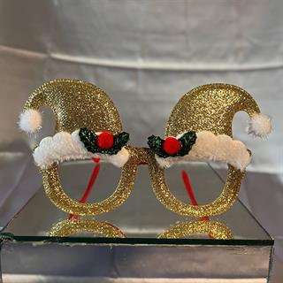 Simli Yılbaşı Şapka Gözlük Gold