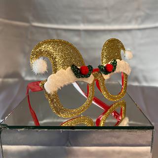 Simli Yılbaşı Şapka Gözlük Gold